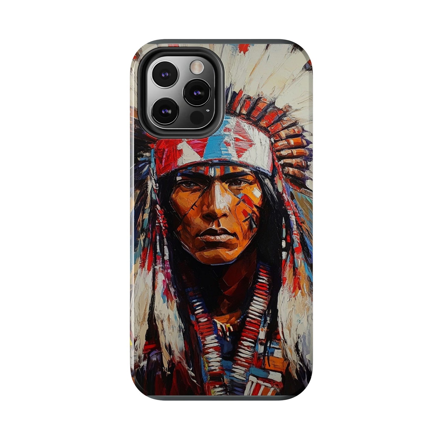 Apache Man Tough Phone Case, Native American Phone Cover, Durable Phone Shell, Tribal Design Case, Western Phone Protector