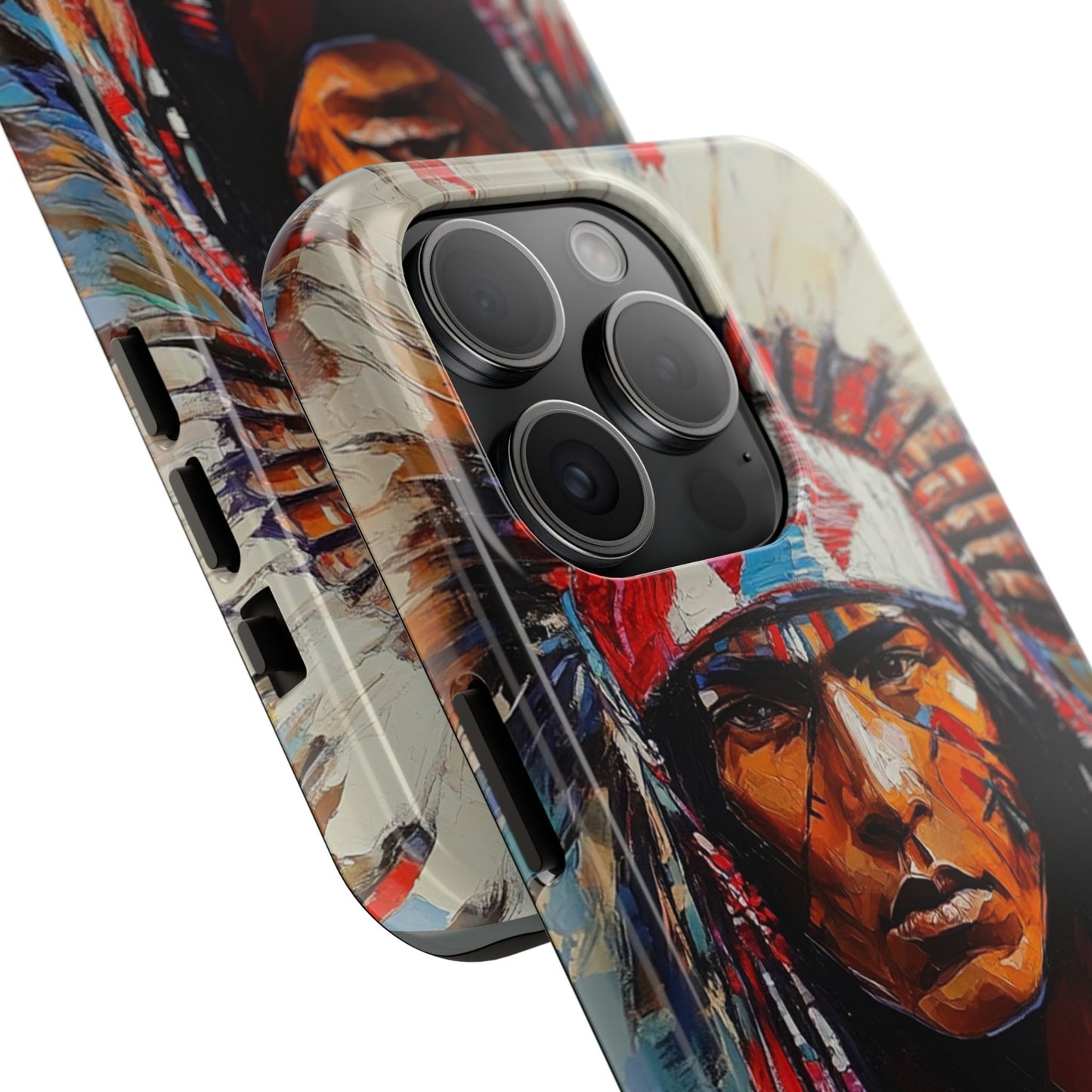 Apache Man Tough Phone Case, Native American Phone Cover, Durable Phone Shell, Tribal Design Case, Western Phone Protector