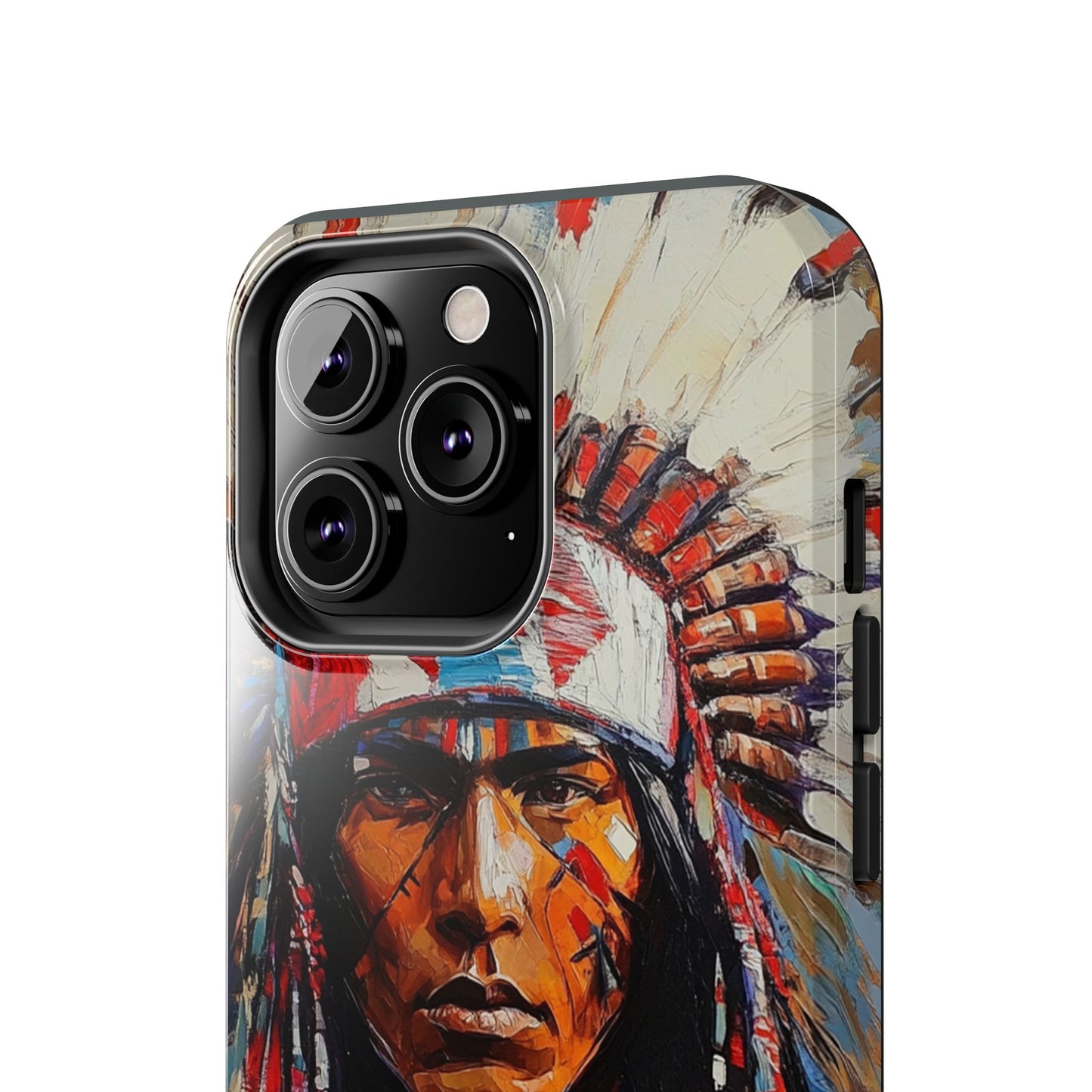 Apache Man Tough Phone Case, Native American Phone Cover, Durable Phone Shell, Tribal Design Case, Western Phone Protector