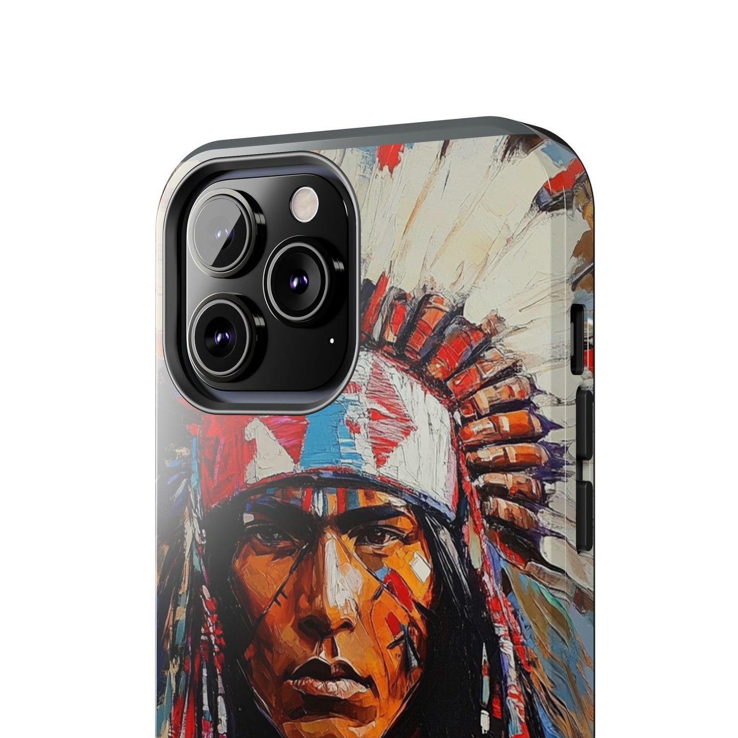 Apache Man Tough Phone Case, Native American Phone Cover, Durable Phone Shell, Tribal Design Case, Western Phone Protector