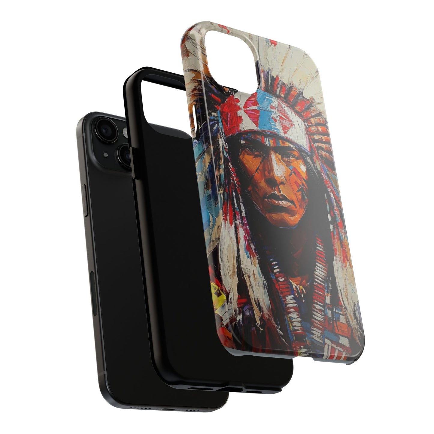 Apache Man Tough Phone Case, Native American Phone Cover, Durable Phone Shell, Tribal Design Case, Western Phone Protector