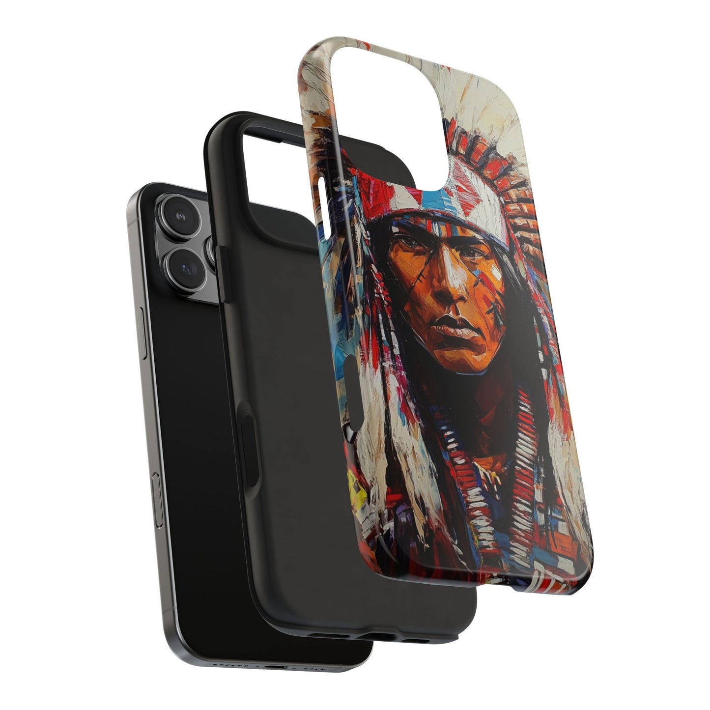 Apache Man Tough Phone Case, Native American Phone Cover, Durable Phone Shell, Tribal Design Case, Western Phone Protector