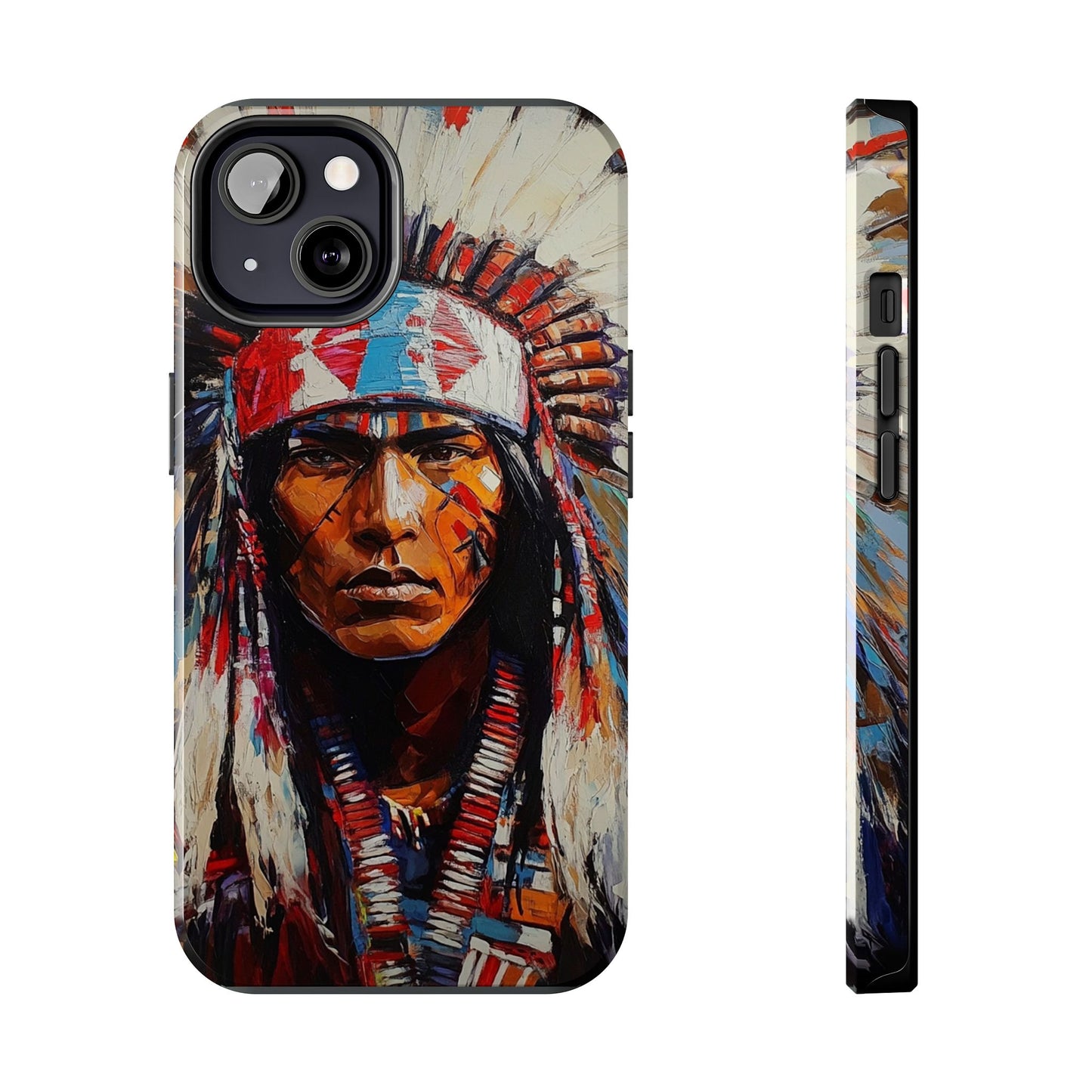 Apache Man Tough Phone Case, Native American Phone Cover, Durable Phone Shell, Tribal Design Case, Western Phone Protector